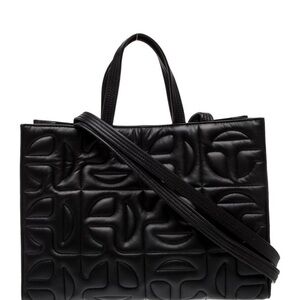Moose Knuckles Telfar collaboration Quilted Tote Bag. Leather pre owned w/wallet